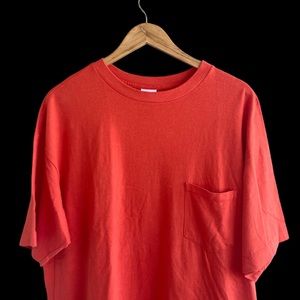 Vintage Gap Orange Pocket Tee Single Stitch 90s Blank Essential